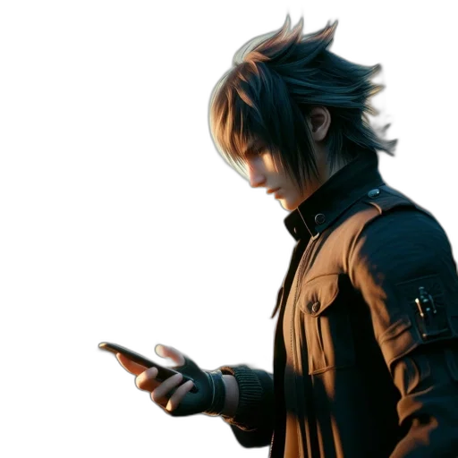 jacket, staff, weapon, mask transparent PNG cut-out