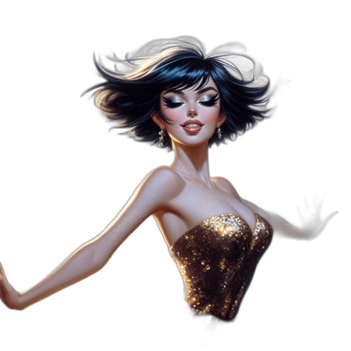 dress, concept art, cartoon, fantasy art transparent PNG cut-out