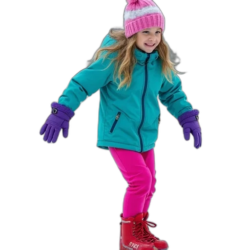 jacket, snow, neon, colorful transparent PNG cut-out