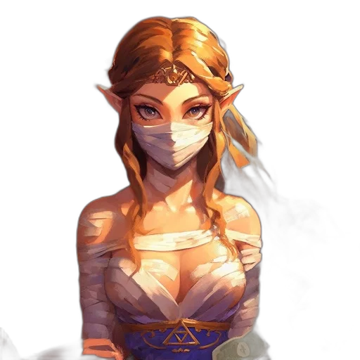 dress, staff, face, crown transparent PNG cut-out