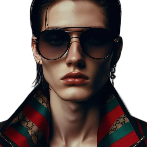 jacket, face, jewelry, hair transparent PNG cut-out