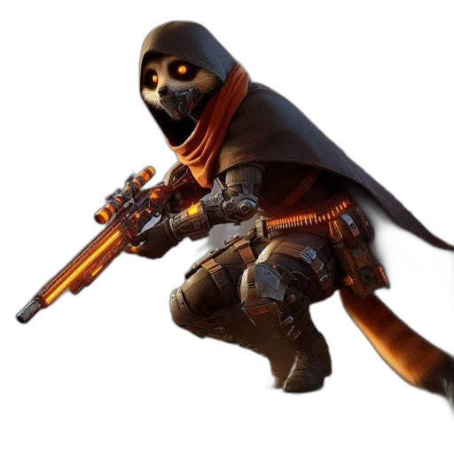 weapon, mask, jacket, face transparent PNG cut-out