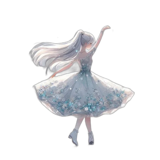 dress, hair, shoes, flower transparent PNG cut-out