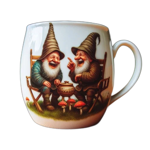 fantasy art, photorealistic, ceramic, mug transparent PNG cut-out