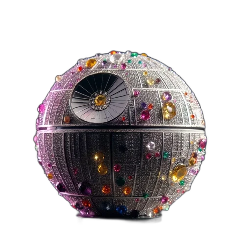 3d render, outer space, illuminated, gemstone-adorned transparent PNG cut-out