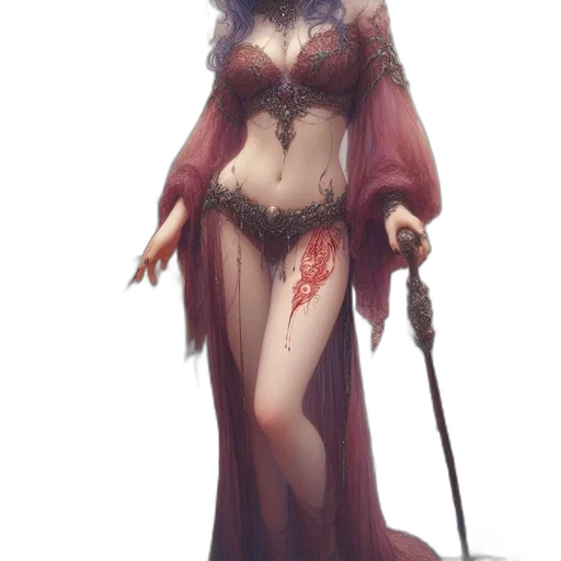 dress, staff, sword, weapon transparent PNG cut-out
