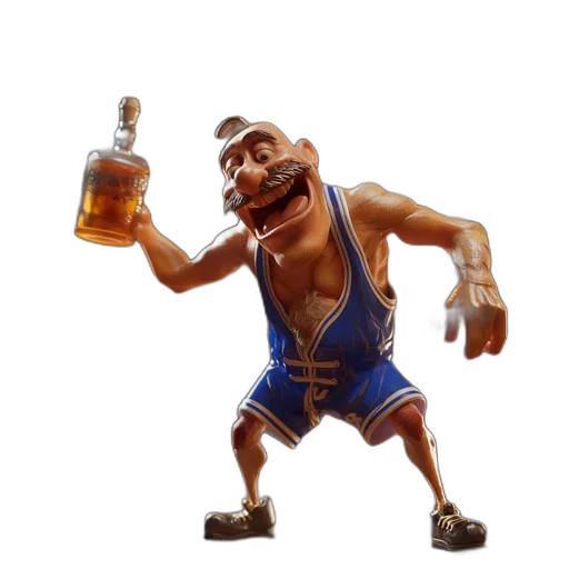 bottle, creature, animal, 3d render transparent PNG cut-out