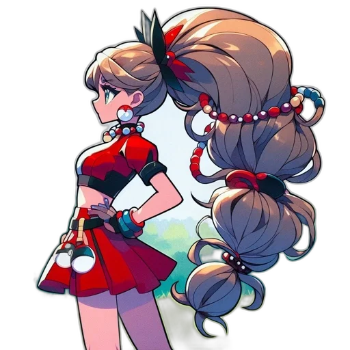 staff, hair, dress, weapon transparent PNG cut-out