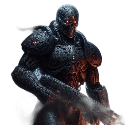 robot, creature, weapon, concept art transparent PNG cut-out