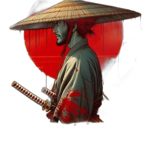 umbrella, mask, staff, sword transparent PNG cut-out