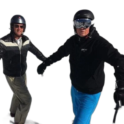 two, men, pose, snowy transparent PNG cut-out