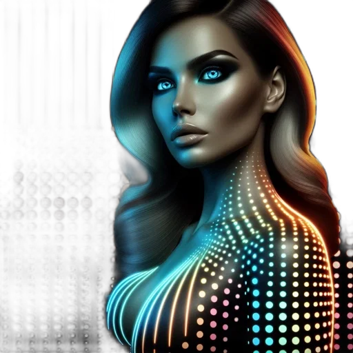 dress, robot, photorealistic, fantasy art transparent PNG cut-out