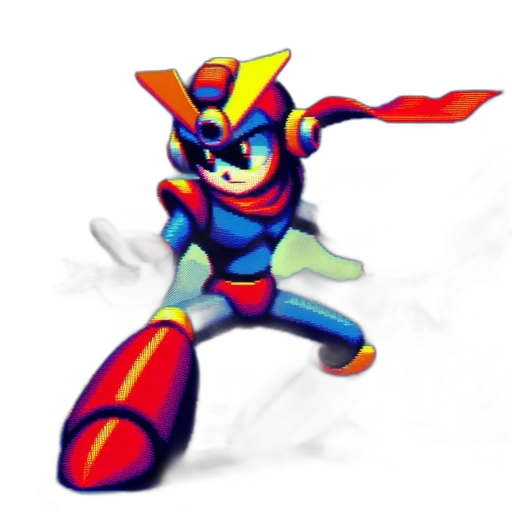 robot, weapon, staff, pixel art transparent PNG cut-out