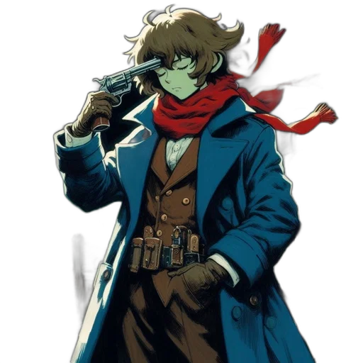 staff, jacket, mask, weapon transparent PNG cut-out