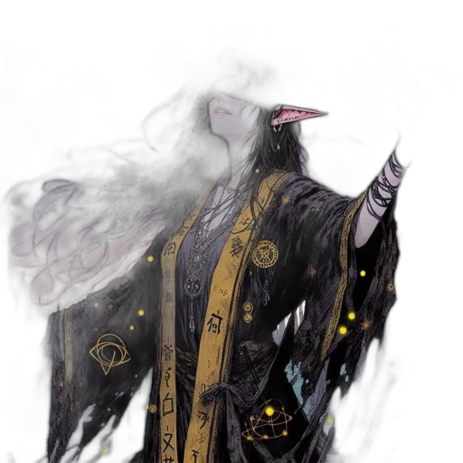 staff, jacket, dragon, mask transparent PNG cut-out