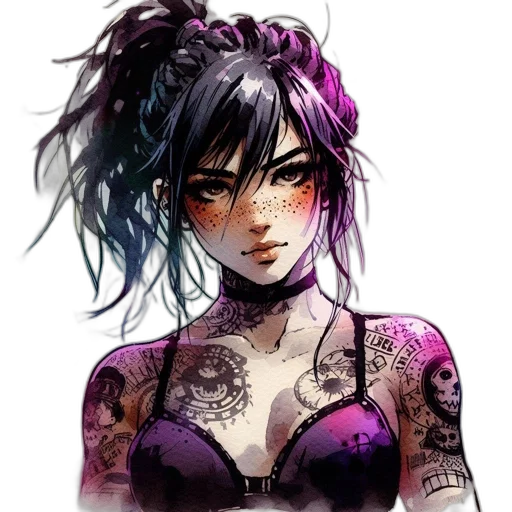 face, dress, jewelry, cyberpunk transparent PNG cut-out