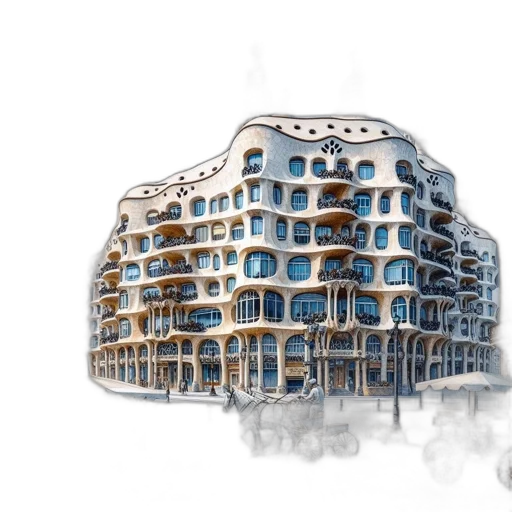 building, concept art, 3d render, photorealistic transparent PNG cut-out