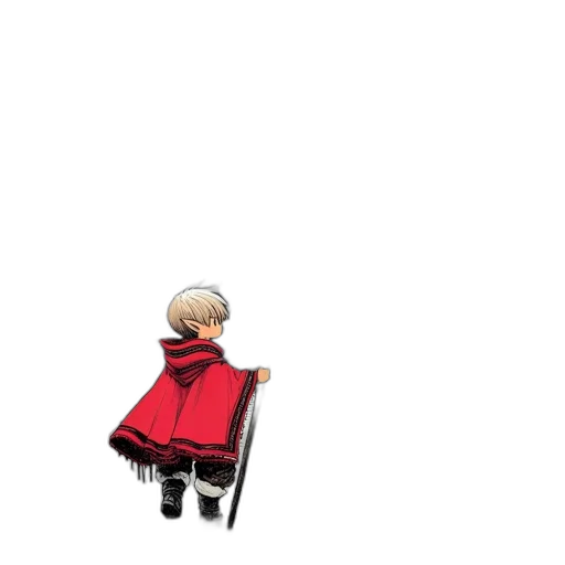 jacket, dress, staff, weapon transparent PNG cut-out