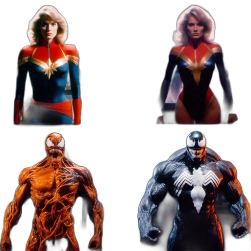 comic book art, concept art, 3d render, four transparent PNG cut-out