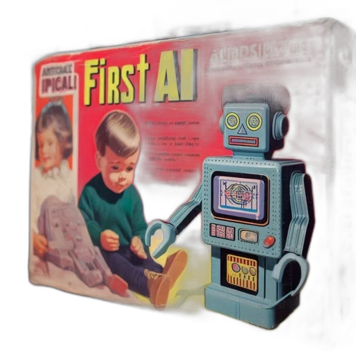 robot, 3d render, concept art, vintage transparent PNG cut-out