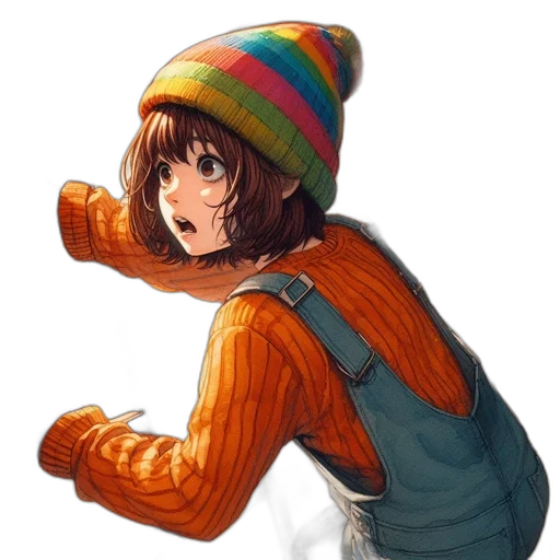 hat, jacket, dress, face transparent PNG cut-out