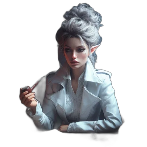 staff, jacket, face, fantasy art transparent PNG cut-out