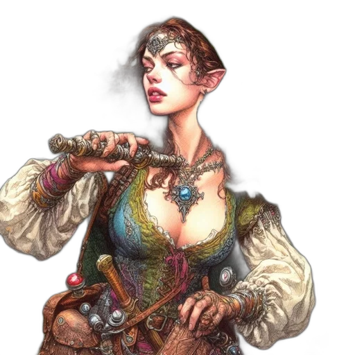 jewelry, staff, dress, weapon transparent PNG cut-out
