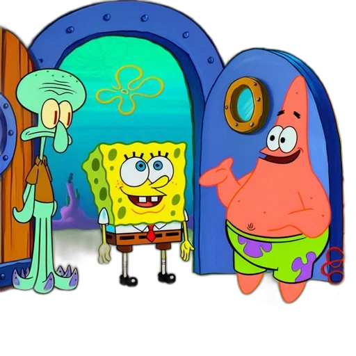 furniture, underwater, neon lights, spongebob transparent PNG cut-out