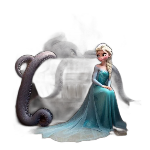 crown, dress, staff, dragon transparent PNG cut-out
