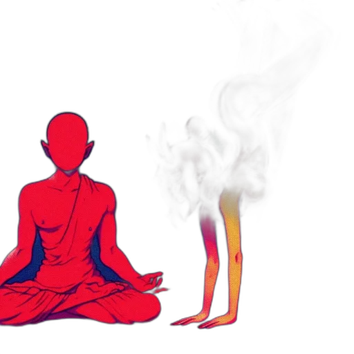 concept art, fire, red, two transparent PNG cut-out