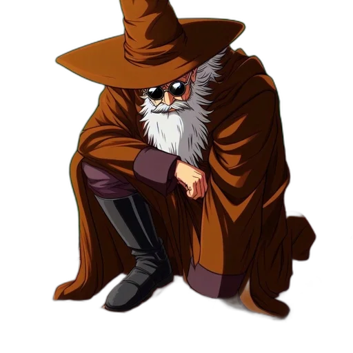 hat, staff, jacket, concept art transparent PNG cut-out