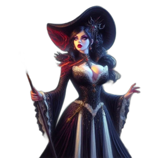 staff, dress, crown, fantasy art transparent PNG cut-out