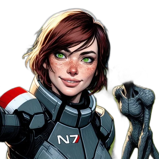 comic book art, concept art, cartoon, woman transparent PNG cut-out