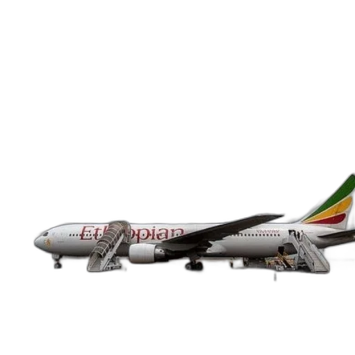 ethiopian, airlines, airplane, parked transparent PNG cut-out