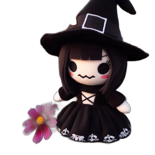 hat, staff, dress, flower transparent PNG cut-out
