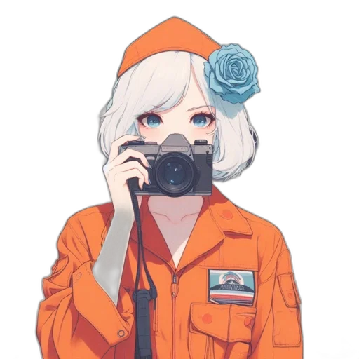 staff, flower, jacket, face transparent PNG cut-out