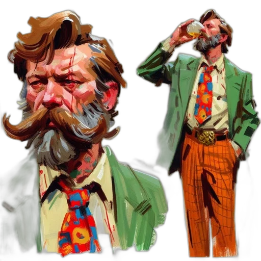 face, jacket, concept art, comic book art transparent PNG cut-out