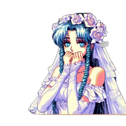 dress, jewelry, face, vaporwave transparent PNG cut-out