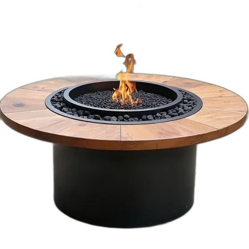 furniture, fire, round, wooden transparent PNG cut-out