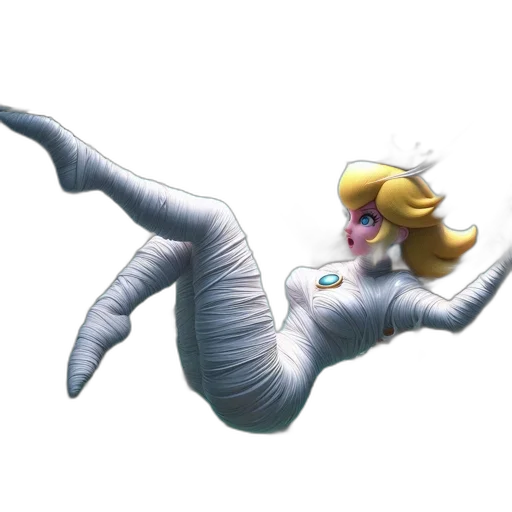 hair, dress, creature, staff transparent PNG cut-out