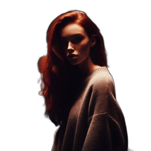 hair, jacket, face, dress transparent PNG cut-out