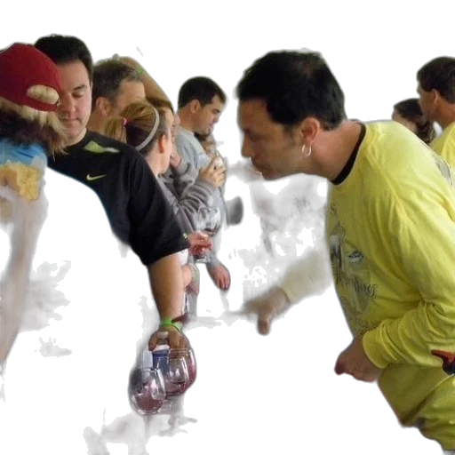 staff, man, yellow, shirt transparent PNG cut-out
