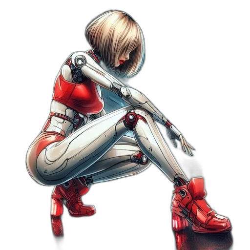 robot, weapon, concept art, cyberpunk transparent PNG cut-out