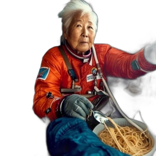 food, staff, jacket, hair transparent PNG cut-out