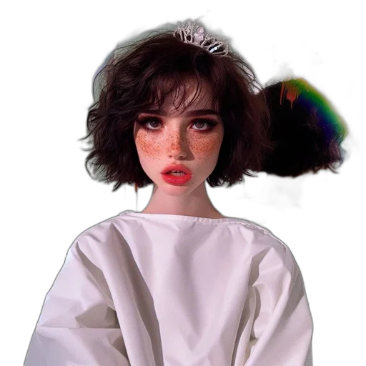 hair, crown, face, creature transparent PNG cut-out