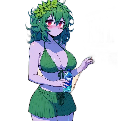 staff, dress, flower, creature transparent PNG cut-out
