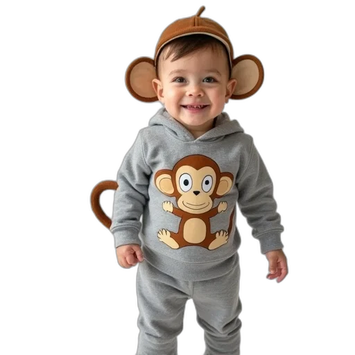 little, monkey, cartoon, printing transparent PNG cut-out