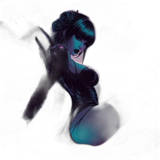 concept art, fantasy art, comic book art, cyberpunk transparent PNG cut-out