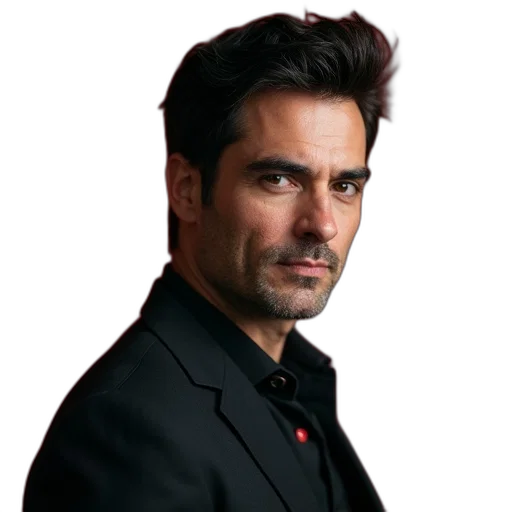 jacket, staff, face, hair transparent PNG cut-out