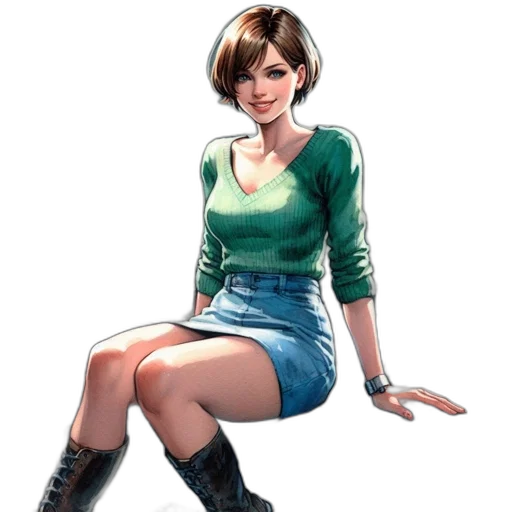 dress, jacket, staff, concept art transparent PNG cut-out